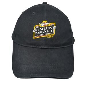 Miller Genuine Draft Strapback Hat Black One Size Adjustable Embroidered